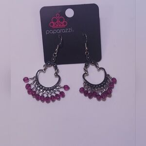 Paparazzi Silver and Purple Beaded Earrings